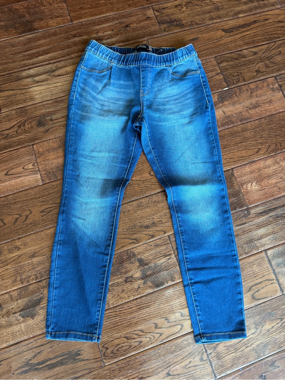 Stretch Mid-Rise Blue Jeggings for Women — Slim Fit